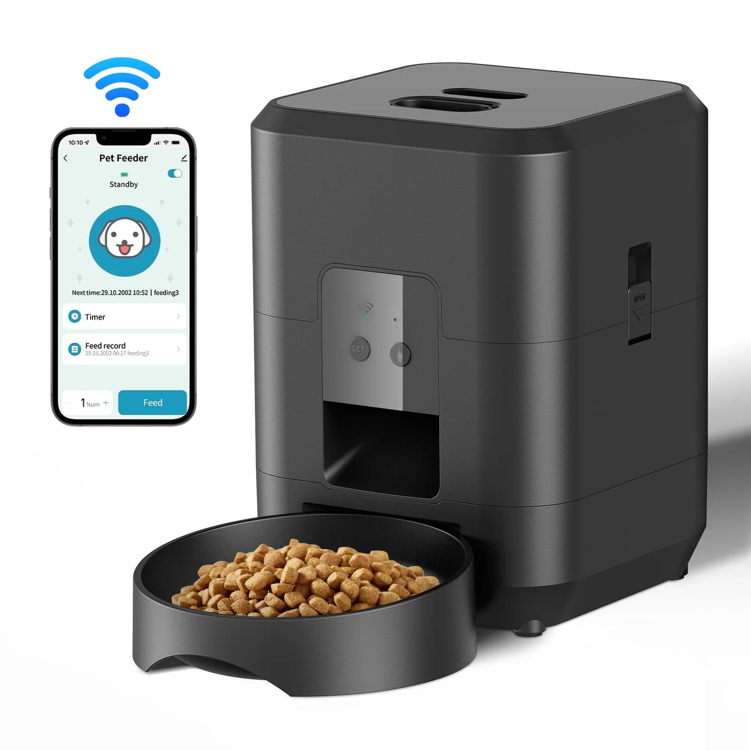 Automatic Pet Feeder for Cats & Dogs, Timed & Portion-Control Smart Food Dispenser, Slow Feeding Cat and Dog Bow