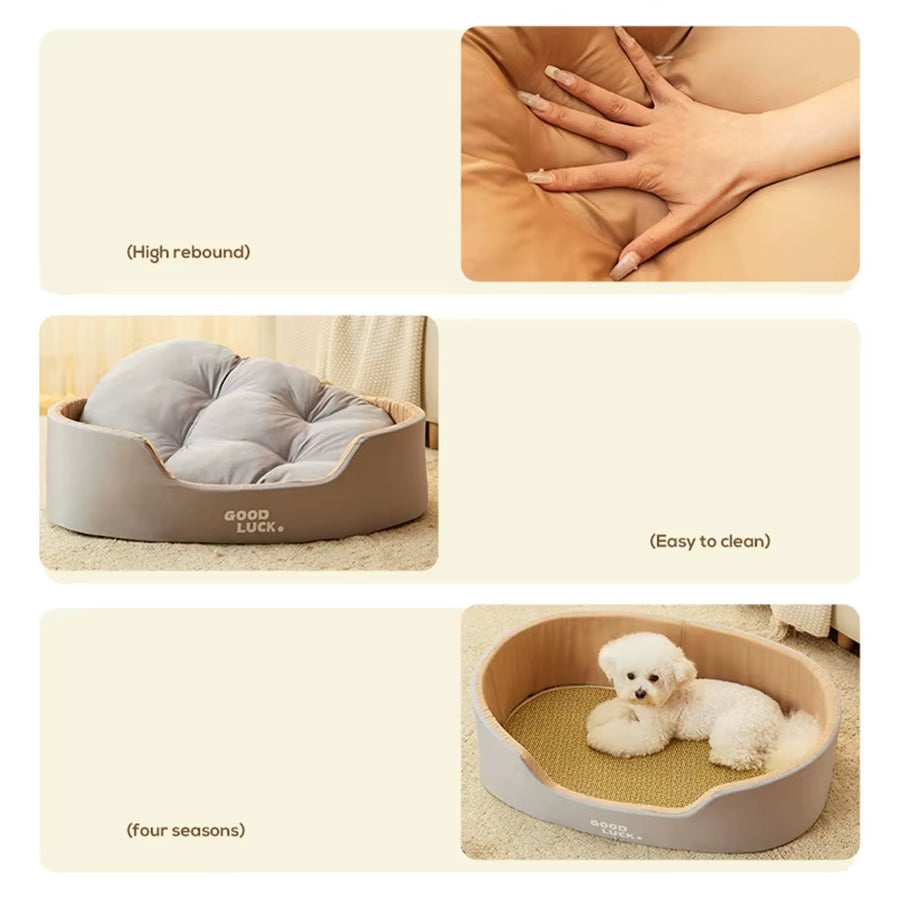 Warm Plush Pet Bed for Cats & Small Dogs | Cozy Winter Sleeping House