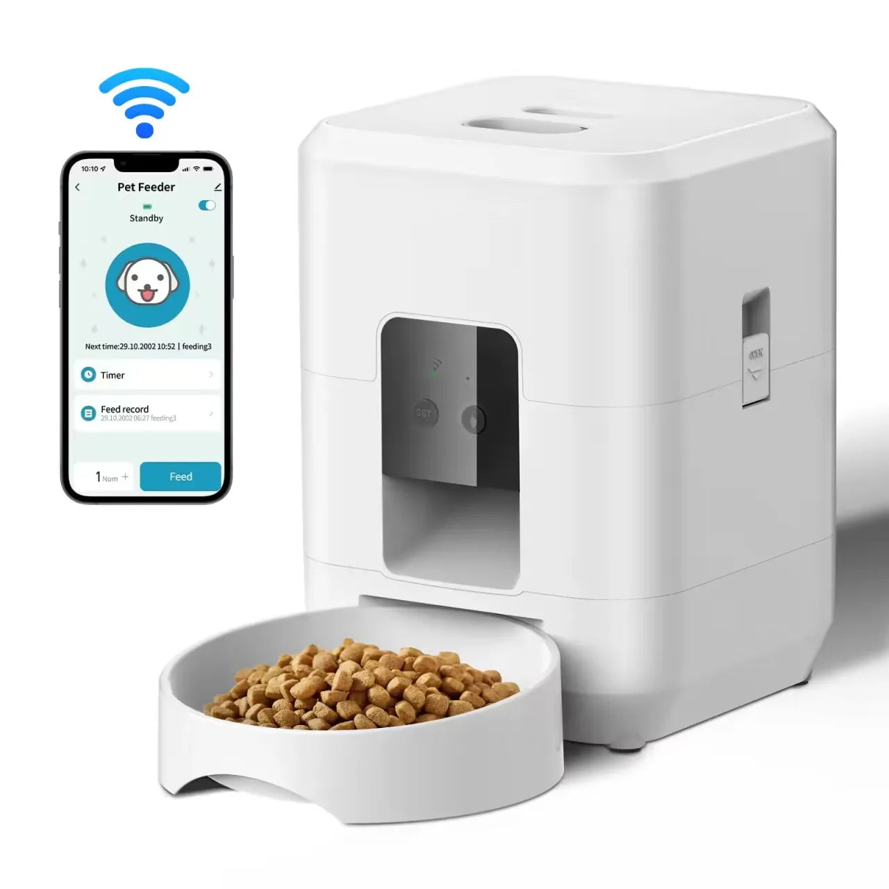 Automatic Pet Feeder for Cats & Dogs, Timed & Portion-Control Smart Food Dispenser, Slow Feeding Cat and Dog Bow