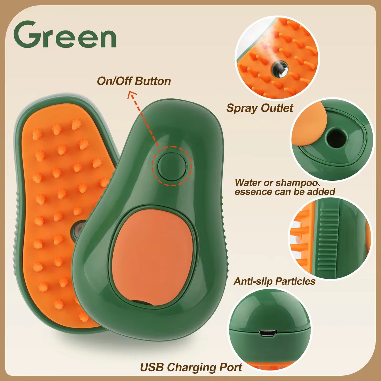 3-in-1 Steam Pet Grooming Brush | Deshedding & Hair Removal Tool for Cats & Dogs