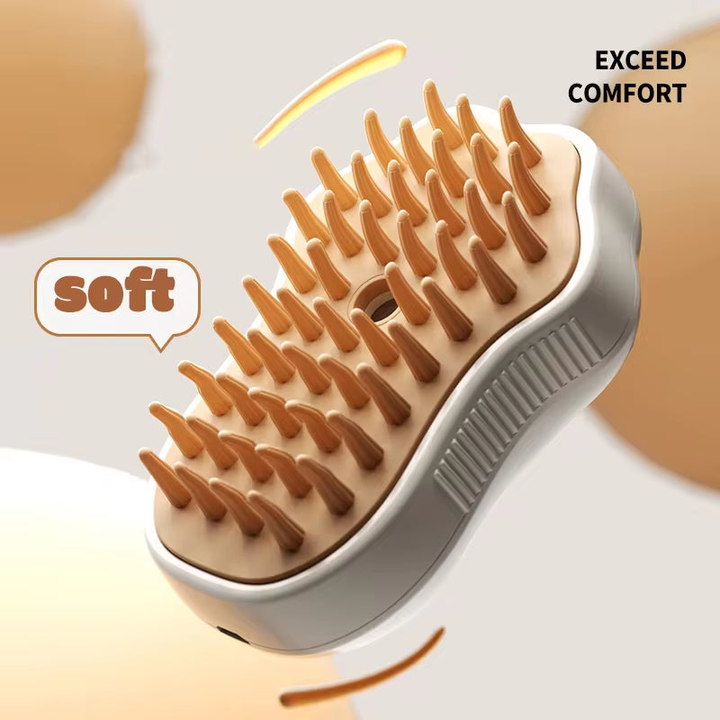 3-in-1 Steam Pet Grooming Brush | Deshedding & Hair Removal Tool for Cats & Dogs