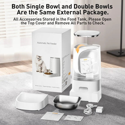 Smart WiFi Pet Feeder 4L – Automatic Cat & Dog Food Dispenser with App Control & Timed Feeding
