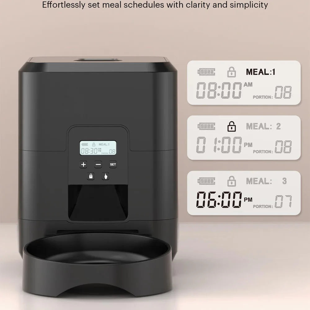 Automatic Pet Feeder for Cats & Dogs, Timed & Portion-Control Smart Food Dispenser, Slow Feeding Cat and Dog Bow