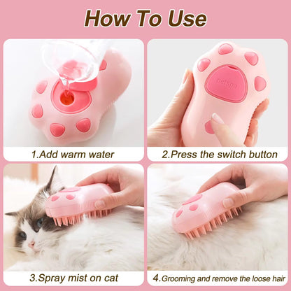 3-in-1 Steam Pet Grooming Brush | Deshedding & Hair Removal Tool for Cats & Dogs
