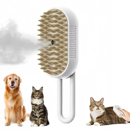 3-in-1 Steam Pet Grooming Brush | Deshedding & Hair Removal Tool for Cats & Dogs