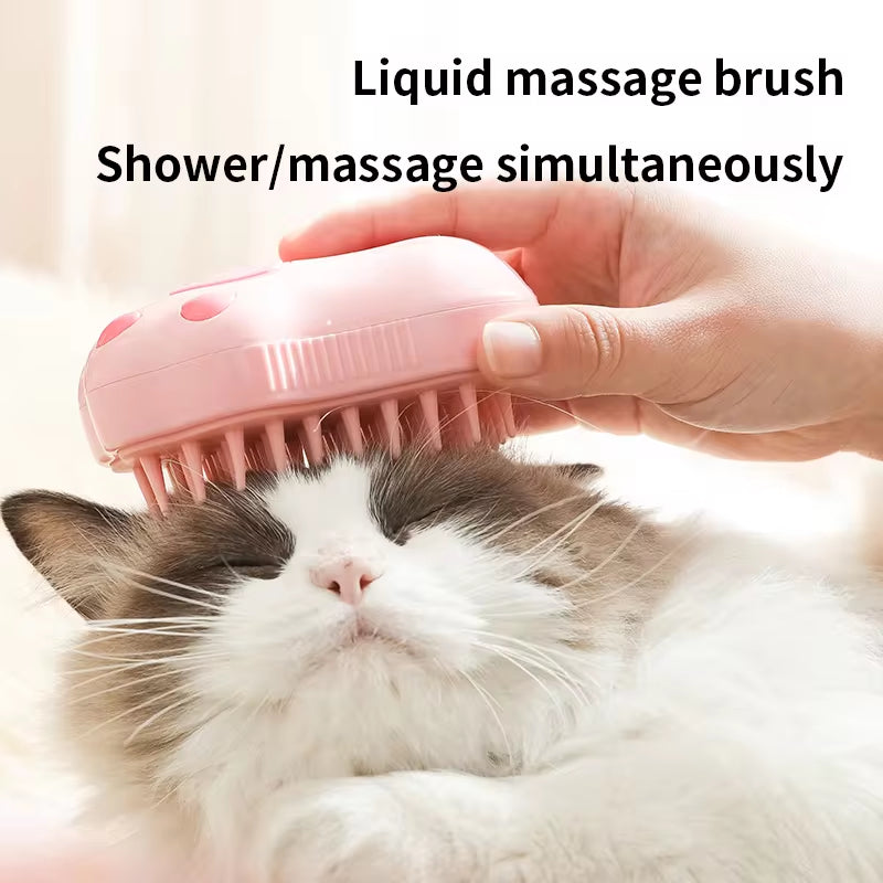 3-in-1 Steam Pet Grooming Brush | Deshedding & Hair Removal Tool for Cats & Dogs